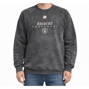 Vtg Y2K Reebok NFL Equipment Oakland Raiders Sweatshirt 2XL Mens Black Crewneck